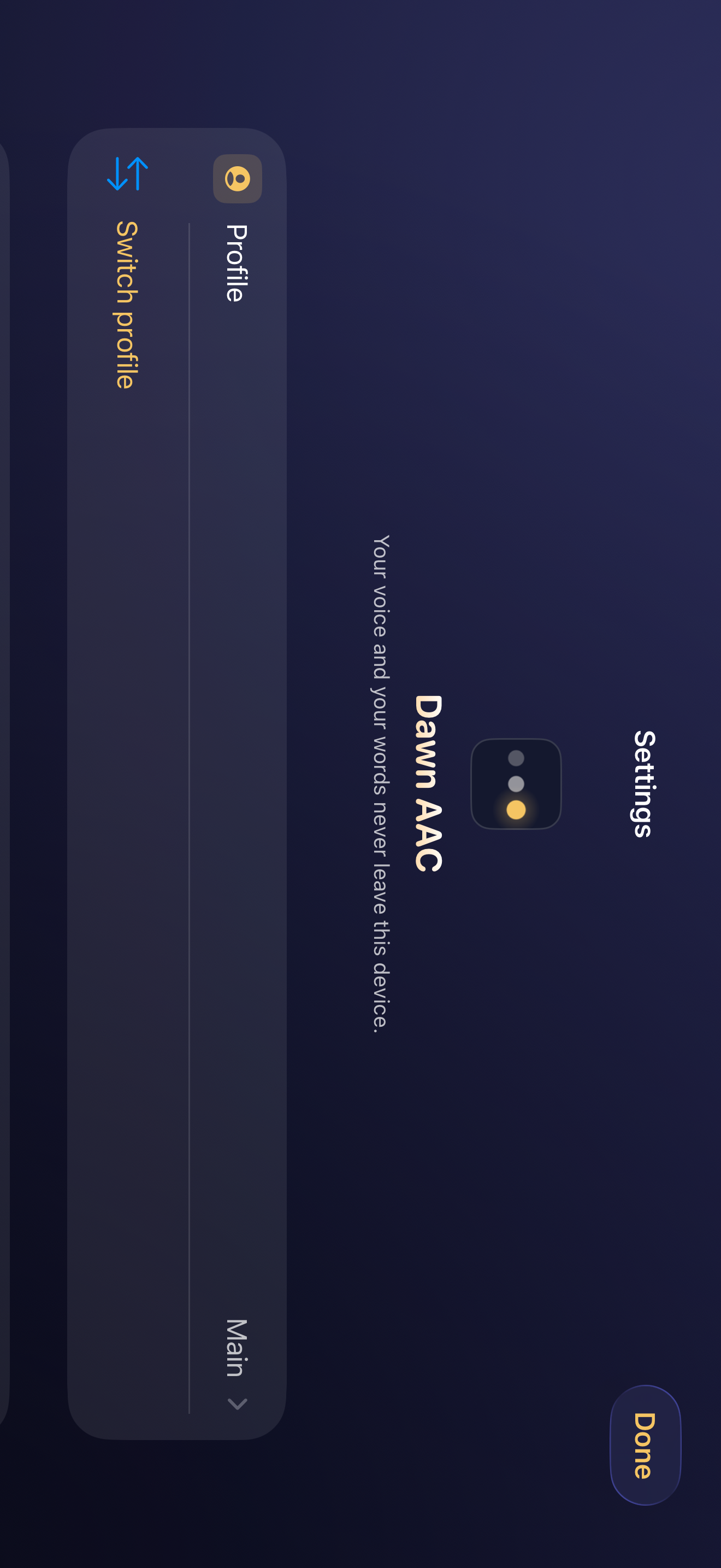 Dawn settings on iPhone